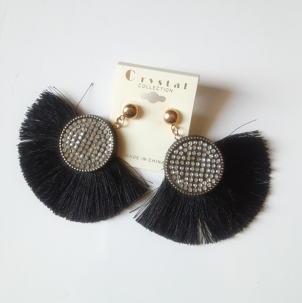 Crystal Collection Fancy Tassel Earrings